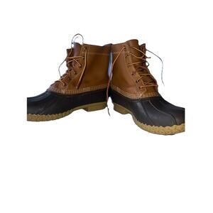 LL Bean Duck Boots 8” Men’s Size 11 Lace Up Rubber, Weather-ready USA Tan/Gum